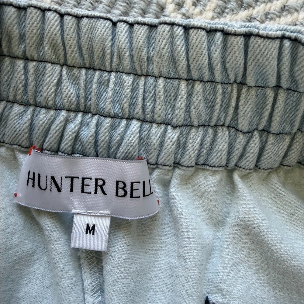 HUNTER BELL Aspen Shorts - Light Demin High Waist Shorts w/ Elastic Waist - Picture 2 of 9